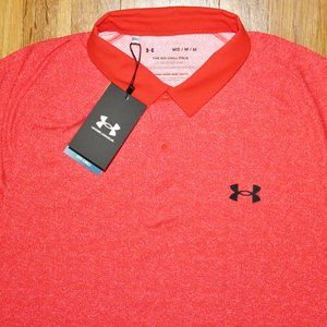 Under Armour UA Iso-Chill Heather Golf Polo Mens M Radio Red